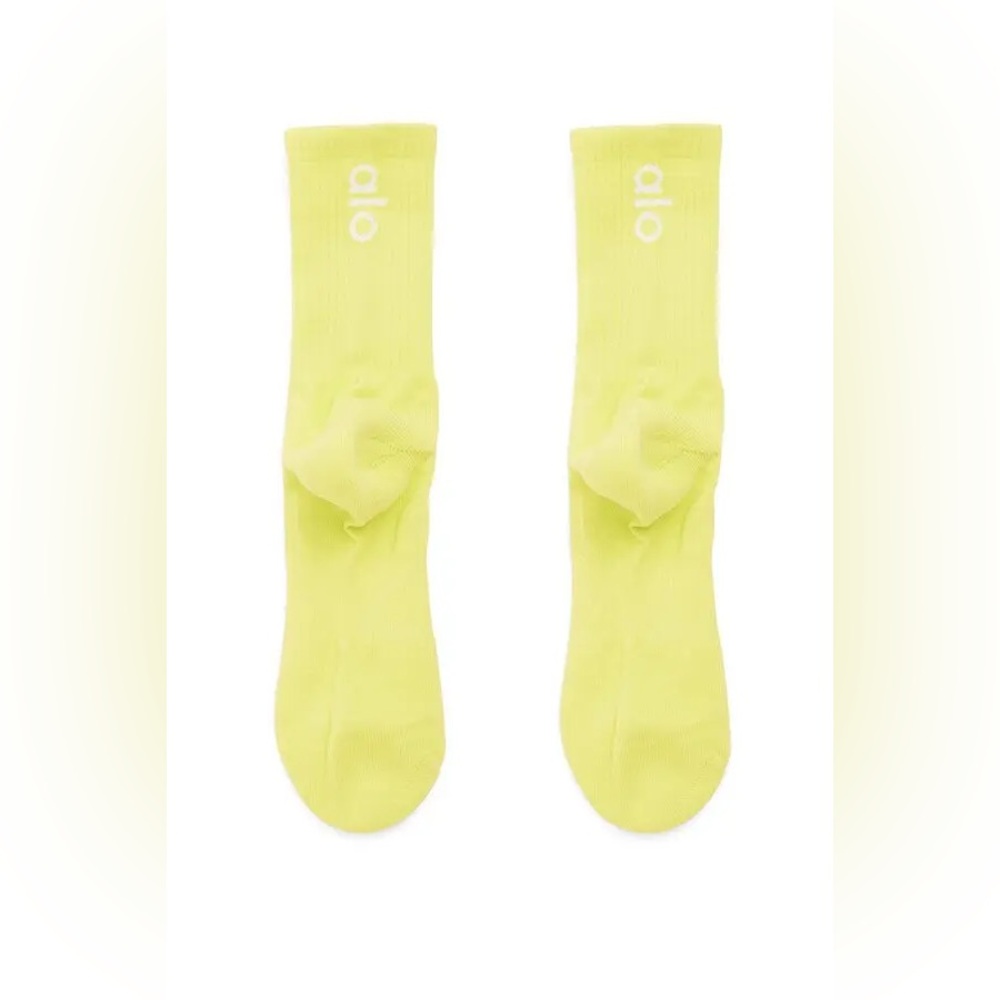 NWT! Alo Yoga ‘Traverse Socks’ - Neon Shock Yellow/White